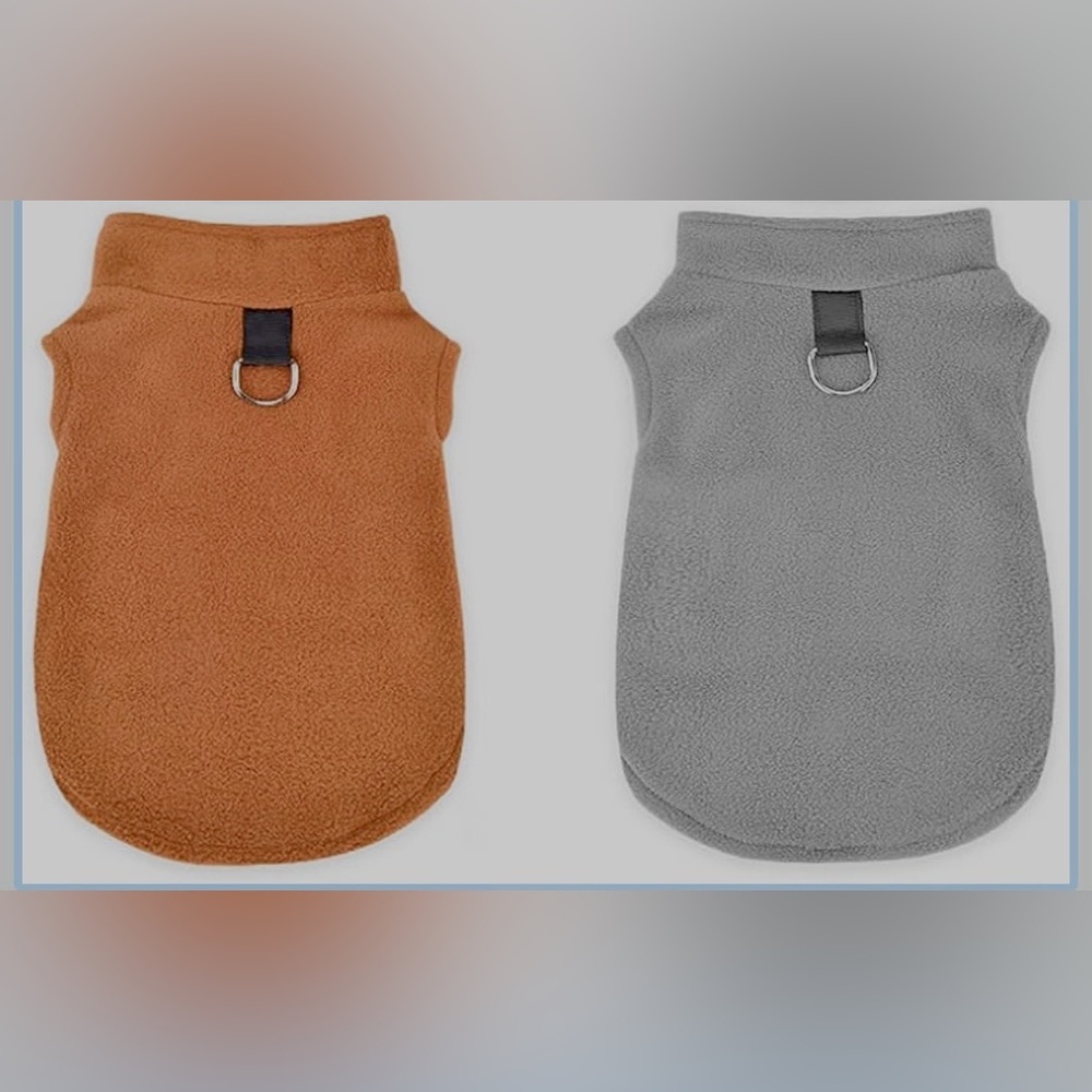 NWT Cozy Pet Fleece Vests- 2 Pack Brown and Gray